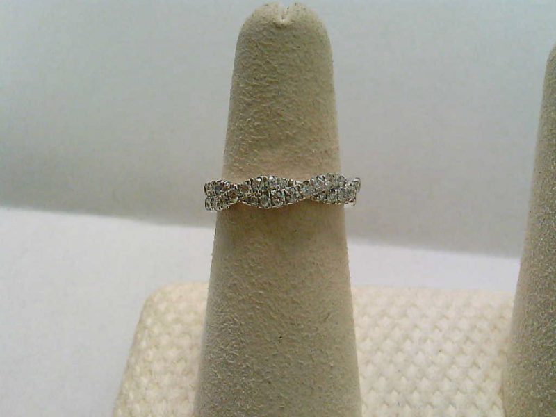 Medium Pave Diamond Twist Band Ring