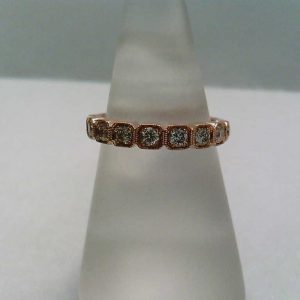 Geometric Diamond Band in 14k Rose Gold, Size 6.5 RINGS Bailey's Fine Jewelry