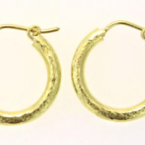 Elizabeth Locke Small Hammered Hoop Earrings in 19kt Yellow Gold EARRING Bailey's Fine Jewelry
