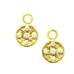 Elizabeth Locke Diamond Disc Earring Pendants in 19kt Yellow Gold ENHANCER Bailey's Fine Jewelry