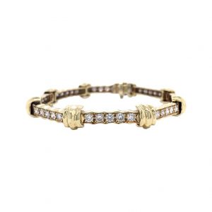 Bailey’s Estate Vintage Diamond Line Bracelet with Hammered Links BRACELET Bailey's Fine Jewelry