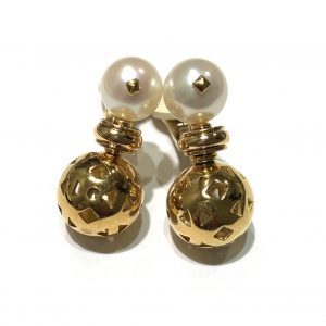 Bailey’s Estate BVLGARI Cultured Pearl and Gold Ball Drop Earrings EARRING Bailey's Fine Jewelry