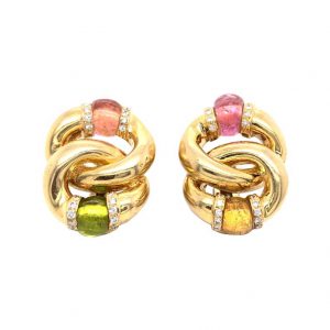 Bailey’s Estate Large Link Earrings with Multi Gemstones EARRING Bailey's Fine Jewelry