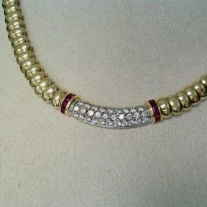 Bailey’s Estate Vintage Italian Ruby and Diamond Necklace NECKLACE Bailey's Fine Jewelry