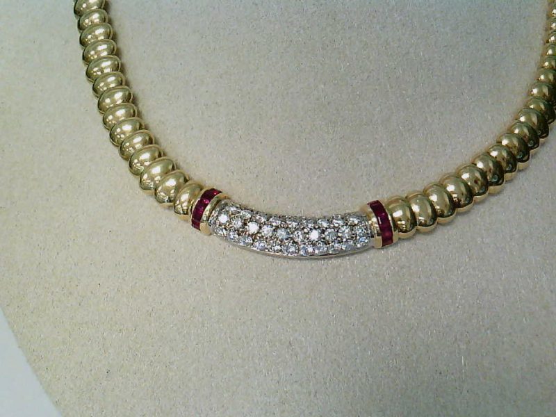 Bailey's Estate Vintage Italian Ruby and Diamond Necklace