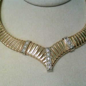 Bailey’s Estate Vintage Italian Tubogas Diamond Necklace NECKLACE Bailey's Fine Jewelry