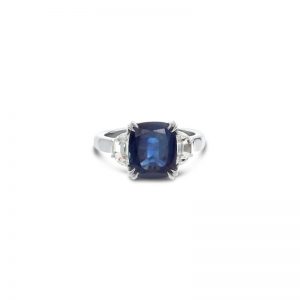 Bailey’s Estate Sapphire Cushion and Diamond Ring RINGS Bailey's Fine Jewelry