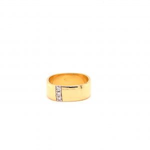 Bailey’s Estate Vintage Wide Gold Band with North to South Set Diamonds RINGS Bailey's Fine Jewelry