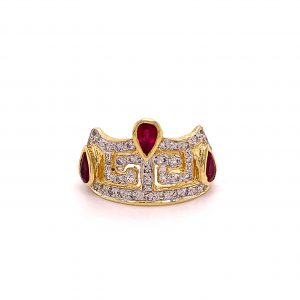 Bailey’s Estate Crown Ring with Diamonds and Rubies RINGS Bailey's Fine Jewelry