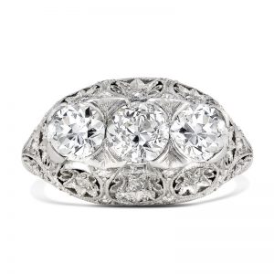 Bailey’s Estate Edwardian Three Stone Diamond Ring RINGS Bailey's Fine Jewelry