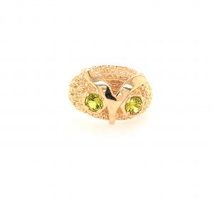 Bailey’s Estate Vintage Owl Ring with Peridot Gemstones RINGS Bailey's Fine Jewelry