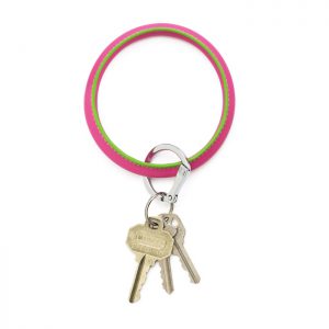 Leather Big O Key Ring in Tickled Pink GIFTWARE Bailey's Fine Jewelry