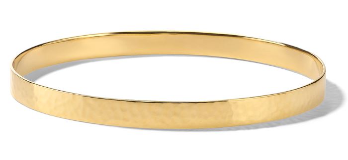 Ippolita Classico Crinkle Hammered Bangle in 18kt Gold