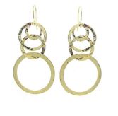 Ippolita Classico Crinkle Hammered Circle Drop Earrings in 18K Gold