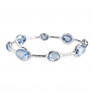 Ippolita Sterling Silver Rock Candy 8-Stone Bangle Bracelet in Blue Topaz BRACELET Bailey's Fine Jewelry