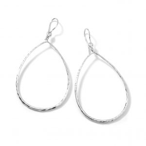 Ippolita Sterling Silver Open Teardrop Earrings with Diamonds EARRING Bailey's Fine Jewelry