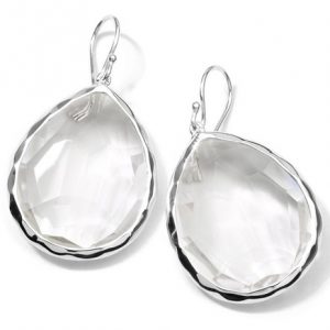 Ippolita Sterling Silver Rock Candy Large Teardrop Earrings in Clear Quartz EARRING Bailey's Fine Jewelry