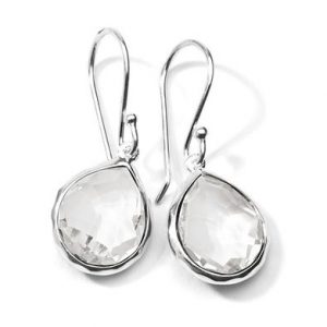Ippolita Rock Candy Sterling Silver Mini Teardrop Earrings in Clear Quartz EARRING Bailey's Fine Jewelry