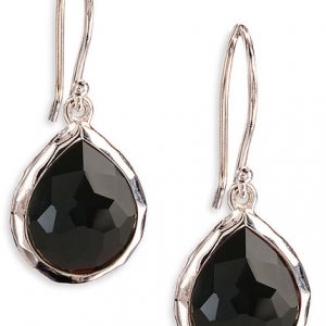 Ippolita Rock Candy Sterling Silver Mini Teardrop Earrings in Black Onyx EARRING Bailey's Fine Jewelry
