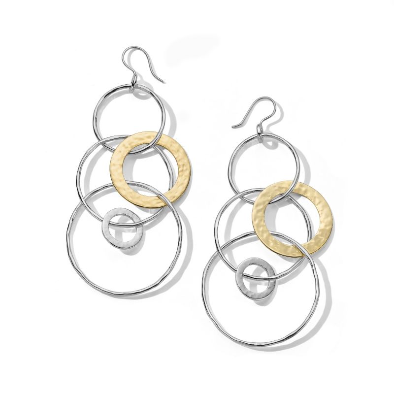 Ippolita Chimera Large Jet Set Earrings in Sterling Silver and 18kt Yellow Gold