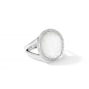 Ippolita Sterling Silver Stella Lollipop Ring in Mother-of-Pearl Doublet with Diamonds RINGS Bailey's Fine Jewelry