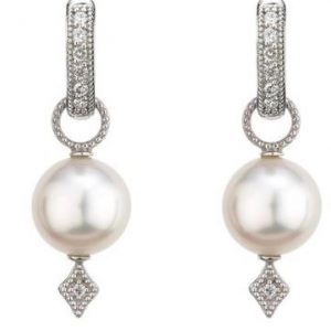 Jude Frances 18 Gold Pearl and Diamond Earring Charms EARRING Bailey's Fine Jewelry