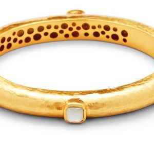 Julie Vos 24kt Yellow Gold Plate Catalina Hinge Bangle Bracelet In Mother Of Pearl BRACELET Bailey's Fine Jewelry