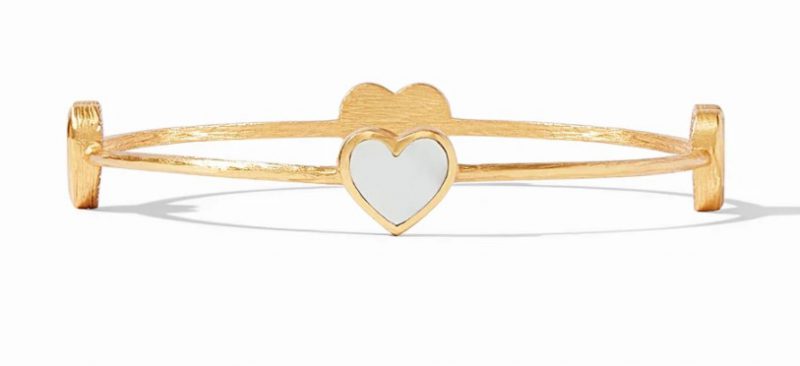Julie Vos Heart Bangle in Mother of Pearl