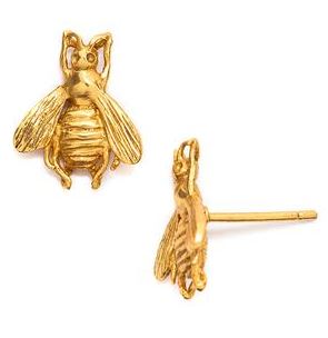 Julie Vos 24kt Gold Plate Bee Stud Earrings