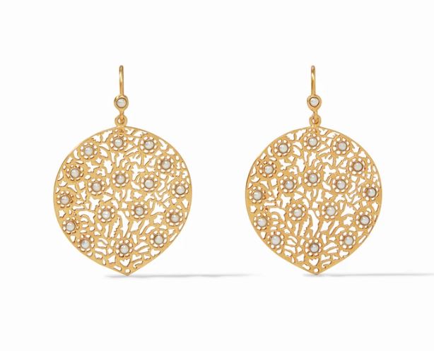 Julie Vos 24kt Yellow Gold Plate Peacock Earrings