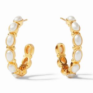 Julie Vos Mykonos Hoop Earrings in Pearl EARRING Bailey's Fine Jewelry