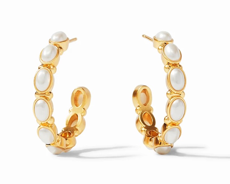 Julie Vos Mykonos Hoop Earrings in Pearl