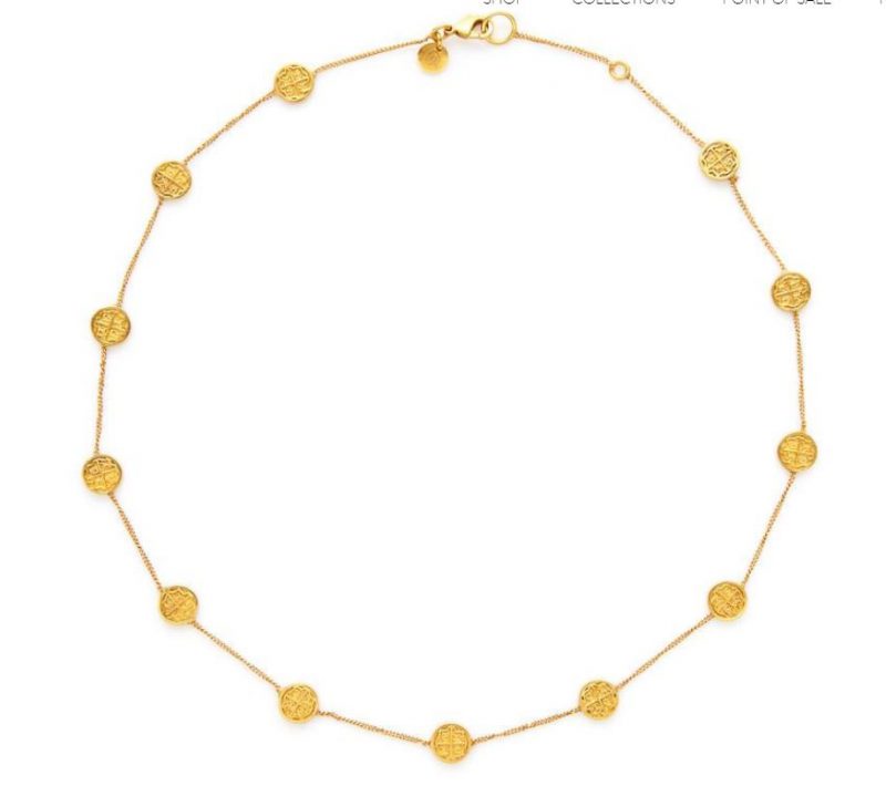 Julie Vos 24kt Yellow Gold Plate Valencia Delicate Station Necklace