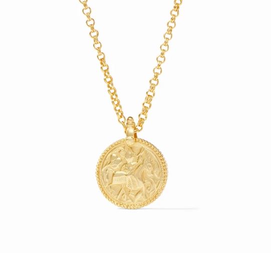 Julie Vos 24kt Yellow Gold Plate Coin Pendant Necklace