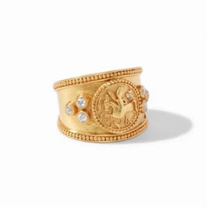 Julie Vos 24kt Yellow Gold Plate Coin Crest Ring RINGS Bailey's Fine Jewelry