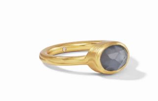 Julie Vos Jewel Stack Ring in Iridescent Charcoal Blue