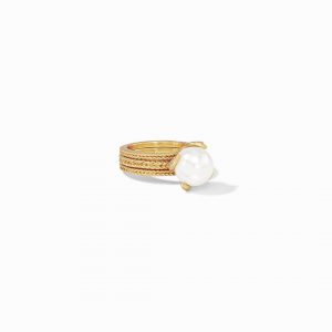 Julie Vos Juliet Ring Set with Pearl and Cubic Zirconia RINGS Bailey's Fine Jewelry