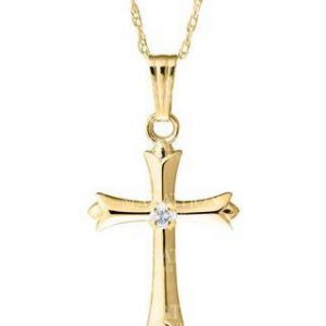 Bailey’s Children’s Collection Cross Pendant Necklace with Diamond NECKLACE Bailey's Fine Jewelry