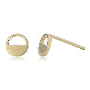 Bailey's Goldmark Collection Half Open Circle Stud Earrings in 14k Yellow Gold