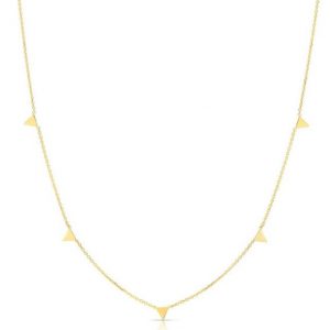 Mini Triangle Station Necklace in 14kt Yellow Gold NECKLACE Bailey's Fine Jewelry