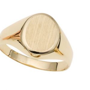 Matte Oval Signet Ring in 14k Yellow Gold RINGS Bailey's Fine Jewelry