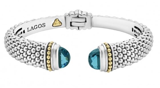 Lagos Caviar Blue Topaz Cuff Bracelet