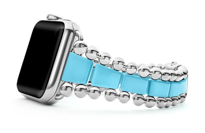 Lagos Smart Caviar Blue Ceramic Watch Bracelet, 42-44mm