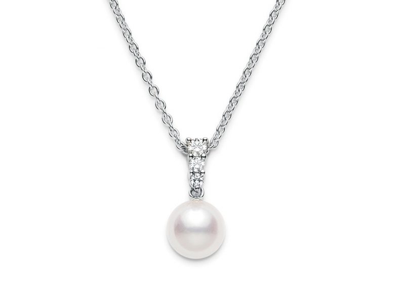 Mikimoto Morning Dew Akoya Cultured Pearl Pendant in 18K White Gold
