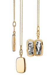 Monica Rich Kosann Slim ‘Britt’ Rectangle Locket in 18k Yellow Gold NECKLACE Bailey's Fine Jewelry