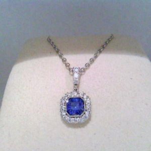 Radiant Sapphire and Diamond Pendant Necklace NECKLACE Bailey's Fine Jewelry