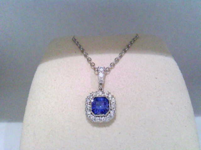 Radiant Sapphire and Diamond Pendant Necklace