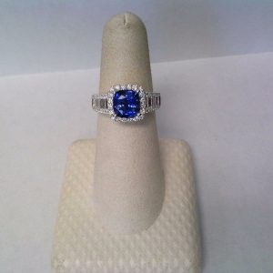 Cushion Sapphire and Diamond Ring RINGS Bailey's Fine Jewelry