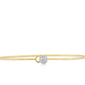 Phillips House Wire Bracelet in 14k Yellow Gold with Diamonds BRACELET Bailey's Fine Jewelry