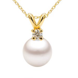 Bailey’s Fine Akoya Pearl and Diamond Pendant Necklace NECKLACE Bailey's Fine Jewelry